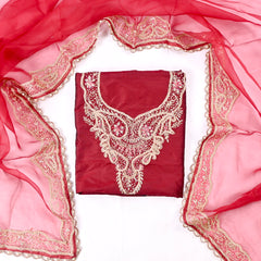 Gavadin Maroon Unstitched Suit