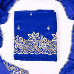 Crepe Royal Blue Unstitched Suit