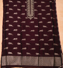 Banarasi Wine Unstitched Suit