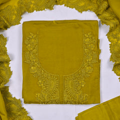 Organza Mehandi Unstitched Suit