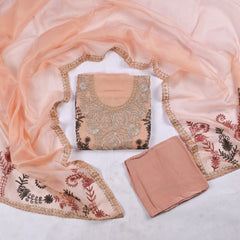 Crush Shimmer Peach Unstitched Suit