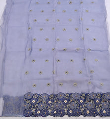 Organza Powder Blue Unstitched Suit