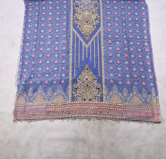 Crush Shimmer Powder Blue Unstitched Suit