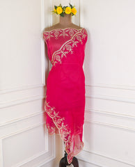 Organza Pink Unstitched Suit