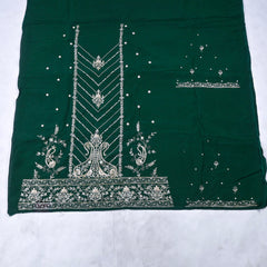 Khadi Green Unstitched Lehenga Suit