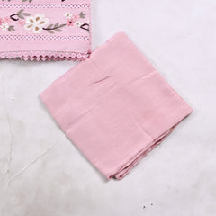 Organza Baby Pink floral Unstitched Suit