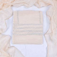 Crepe Off-White Unstitched Suit