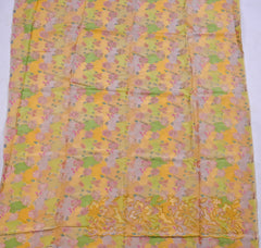 Banarasi Yellow Unstitched Suit