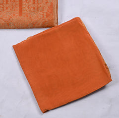 Banarasi Orange Unstitched Suit