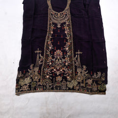 Organza Black Unstitched Suit
