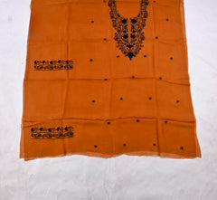 Organza Rust Unstitched Suit