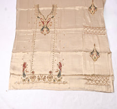 Shimmer Beige Unstitched Suit