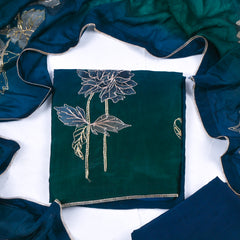 Organza Blue Unstitched Suit