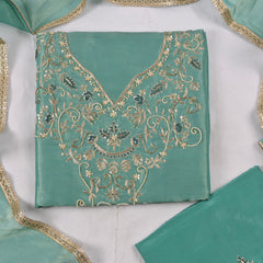 Shimmer Ferozi Unstitched Suit