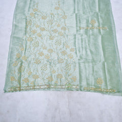 Sasha Silk Pista Green Unstitched Lehenga Suit
