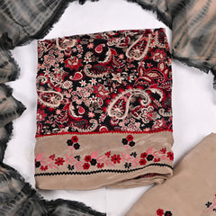 Georgette Brown Unstitched Suit