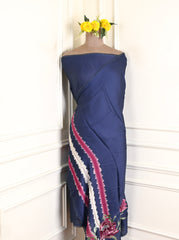 Satin Blue Unstitched Suit