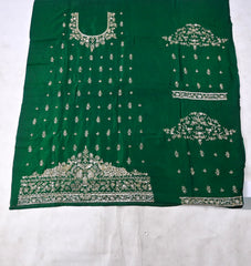 Khadi Green Unstitched Suit