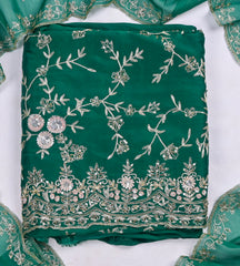 Crepe Green Unstitched Suit