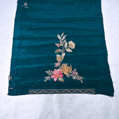 Crepe Peacock Blue Unstitched Suit