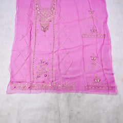 Organza Blush Pink Unstitched Suit