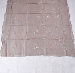 Twill Organza Orange Unstitched Suit