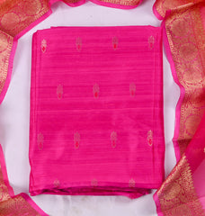 Khadi Silk Pink Unstitched Suit