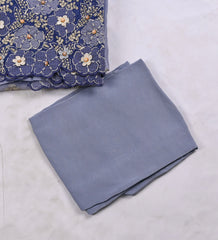 Organza Powder Blue Unstitched Suit