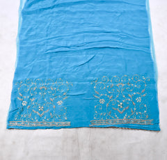 Glass Shimmer Sky Blue Unstitched Suit
