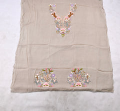 Mul Cotton Beige Unstitched Suit