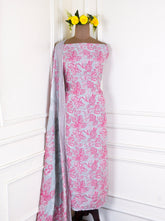 Muslin Light Grey Unstitched Suit