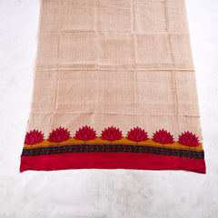 Maheshwari Cotton Beige Unstitched Suit