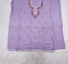 Mul Cotton Lavender Unstitched Suit