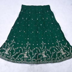 Khadi Green Unstitched Lehenga Suit