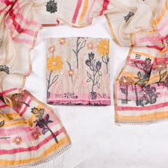 Mul Cotton pink Unstitched Suit