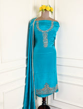 Silk Ferozi Unstitched Suit