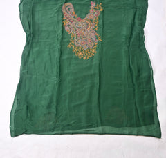 Organza Silk Green Unstitched Suit