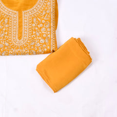 Organza Yellow Unstitched Suit