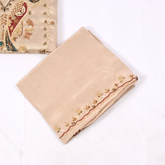 Shimmer Beige Unstitched Suit