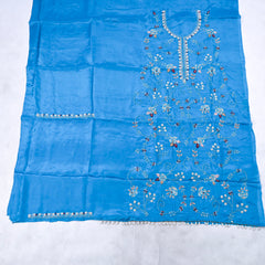 Crepe Sky Blue Unstitched Suit