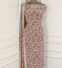 Crepe Beige Unstitched Suit