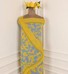Georgette Yellow Unstitched Suit