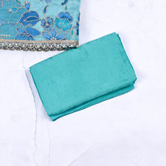 Shimmer Sky Blue Unstitched Suit