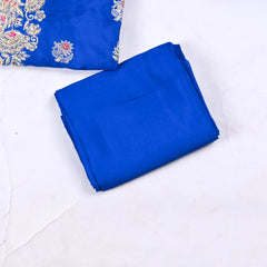 Banarasi Silk Blue Unstitched Suit