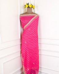 Khadi Pink Unstitched Suit