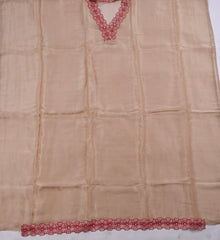 Shimmer Beige Unstitched Suit
