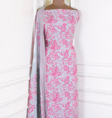 Muslin Light Grey Unstitched Suit