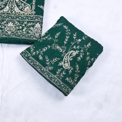 Khadi Green Unstitched Lehenga Suit