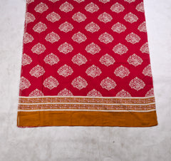 Pure Cotton maroon Unstitched Suit