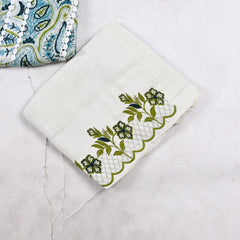 Twill Organza Pista Green Unstitched Suit